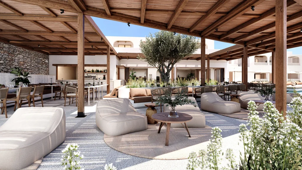Hotel 5 stelle Mykonos poltrone giardino
