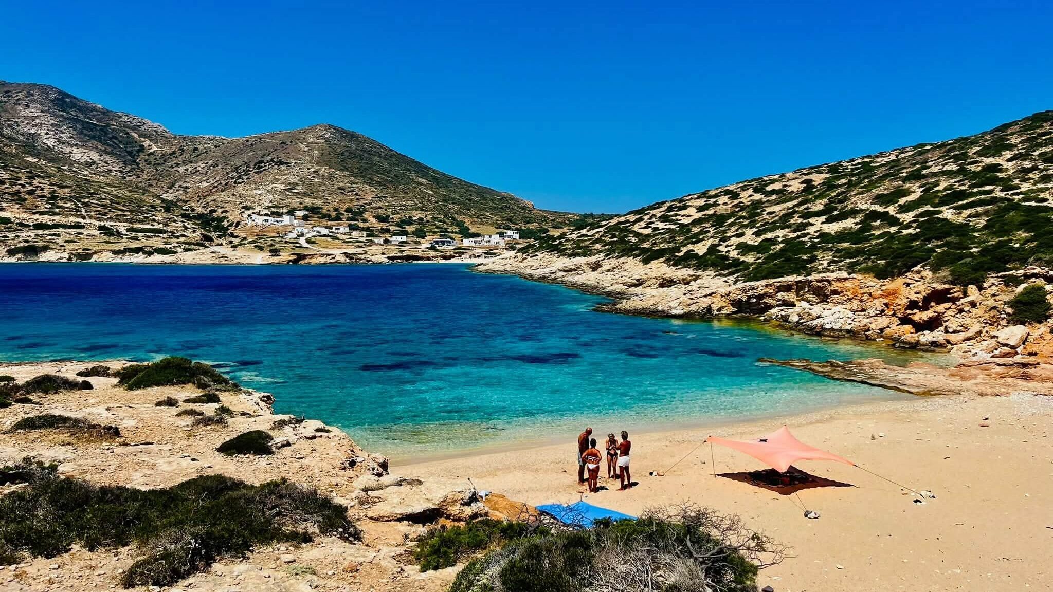 Donoussa, Piccole Cicladi: baia con spiaggia e acqua turchese