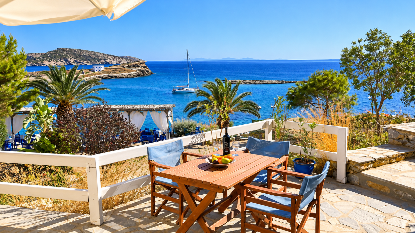Filoxenia Studios Schinoussa terrazza vista mare