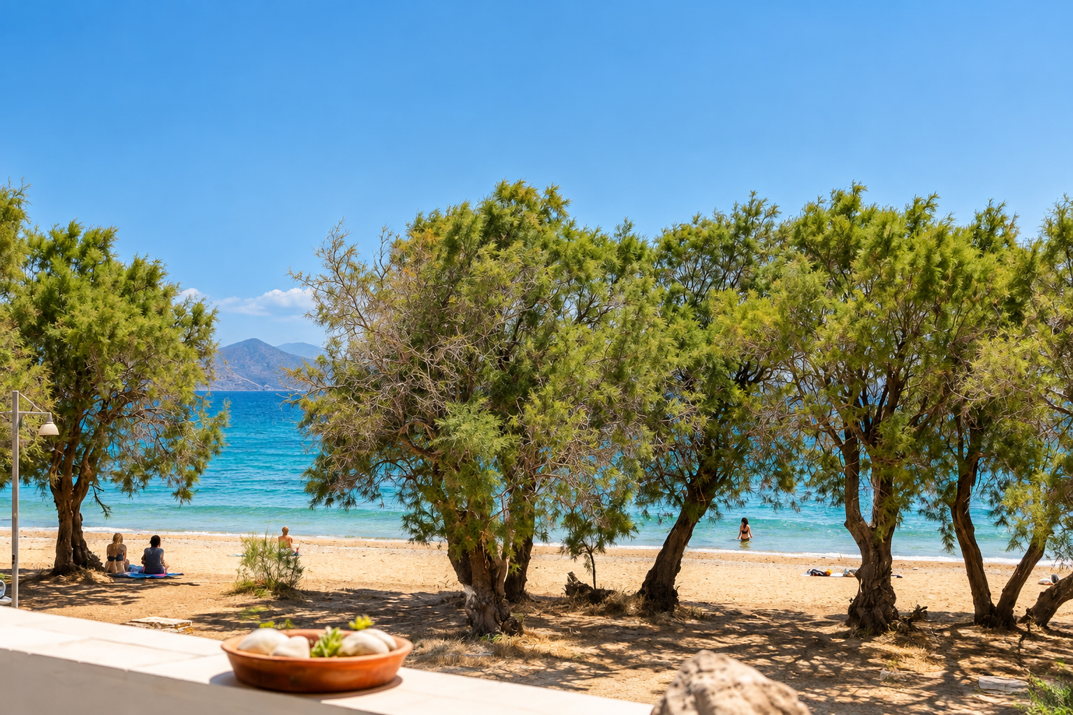 Akteon hotel paros camera vista mare
