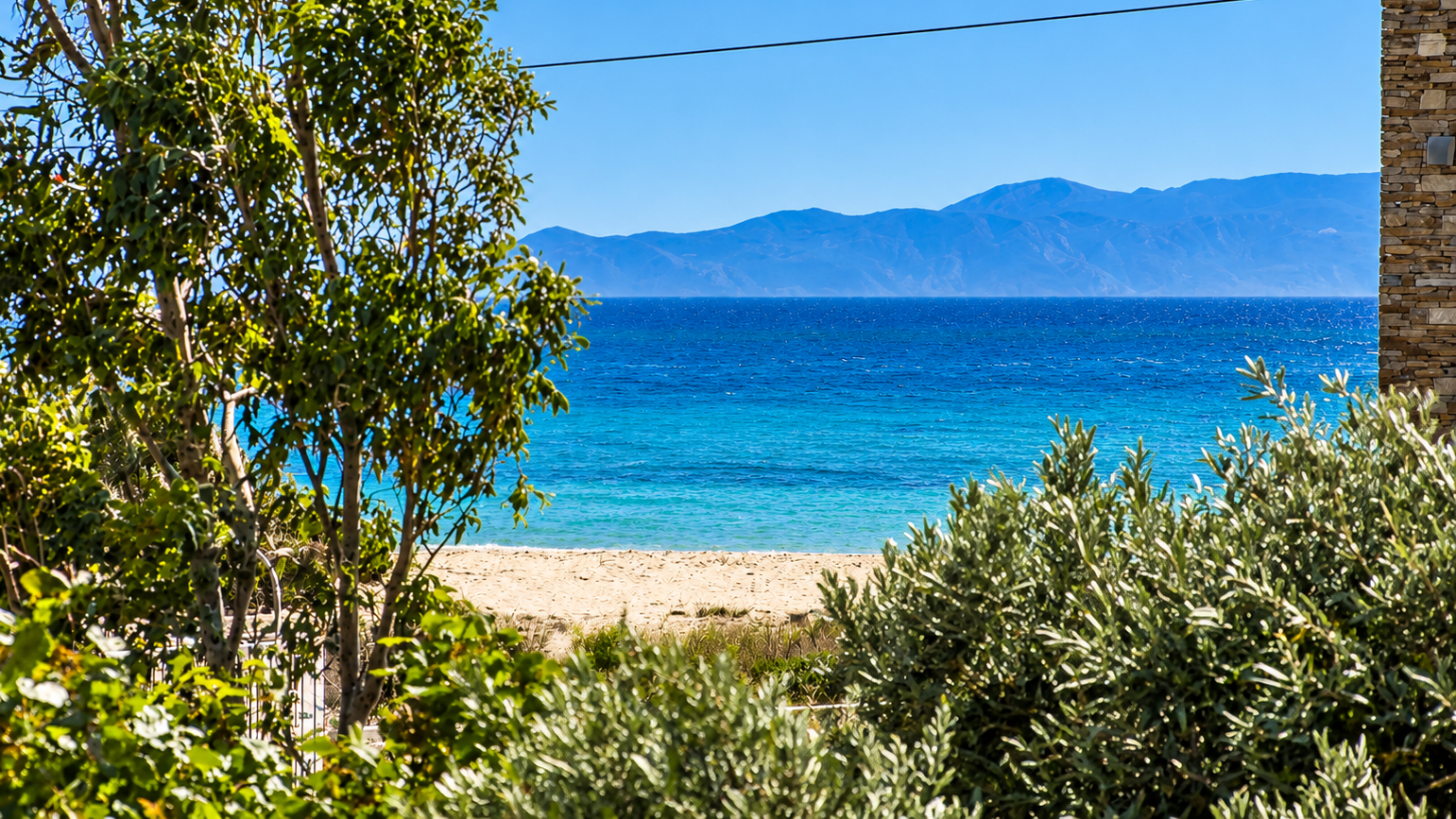 vista mare spiaggia sabbia da Muses Glyfada Naxos